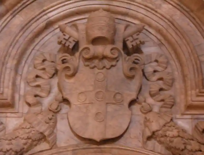 Cross on a shield carving, Siena Cathedral